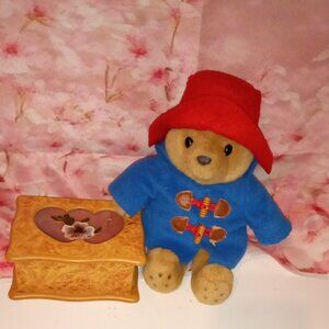 GIRL'S 6" JEWELRY BOX WITH SITTING 9" TEDDYBEAR DRESSER DECOR